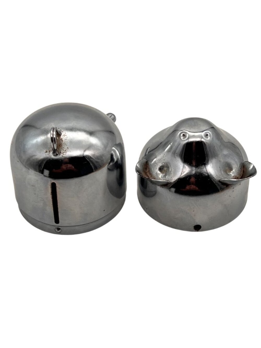Vintage Chrome Piggy Bank With Slot And Rear Loop Fun Collectible Home Decor - Picture 10 of 16